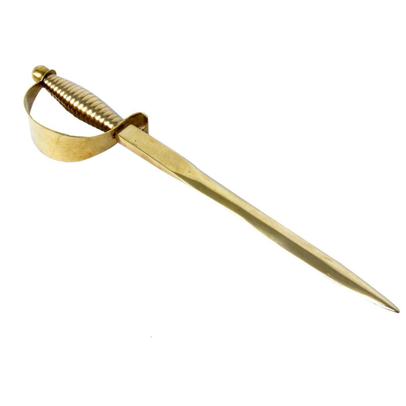 TG,LLC Treasure Gurus Solid Brass Officers Sword or Pirate Cutlass Shaped Letter Opener