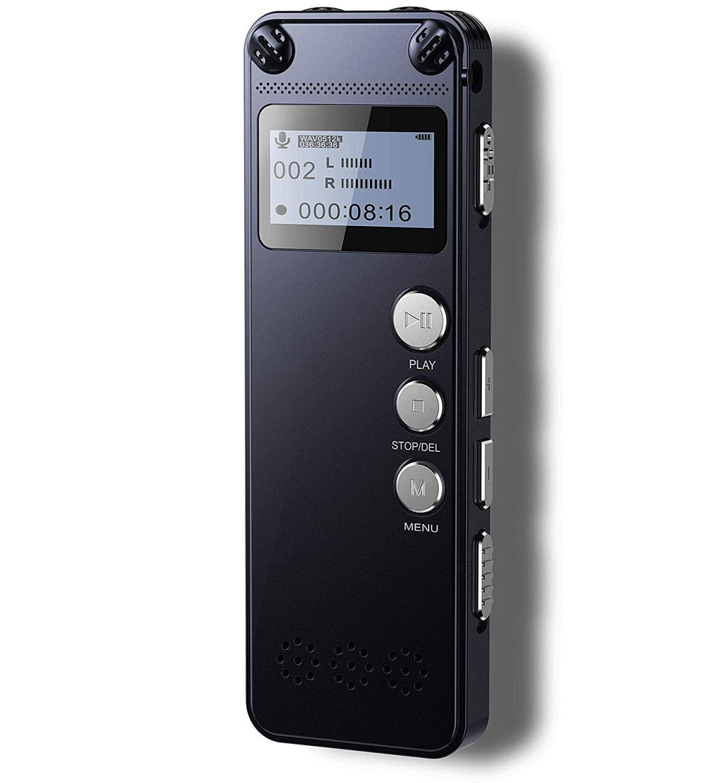 16G Digital Voice Recorder, Audio Recorder with Playback, Dictaphone with USB Rechargeable,MP3,Voice Activated Recorder for Meetings/Lectures/Interviews/Classes