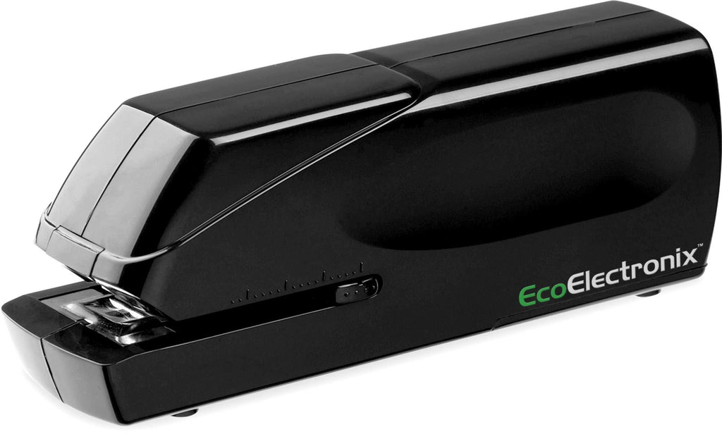 EX-25 Automatic Heavy Duty Electric Stapler - Lifetime Coverage by EcoElectronix - for Professional Daily Use - Staples and Power Cable Included - Full Strip Jam-Free Operation - 25-30 Sheet Max Black