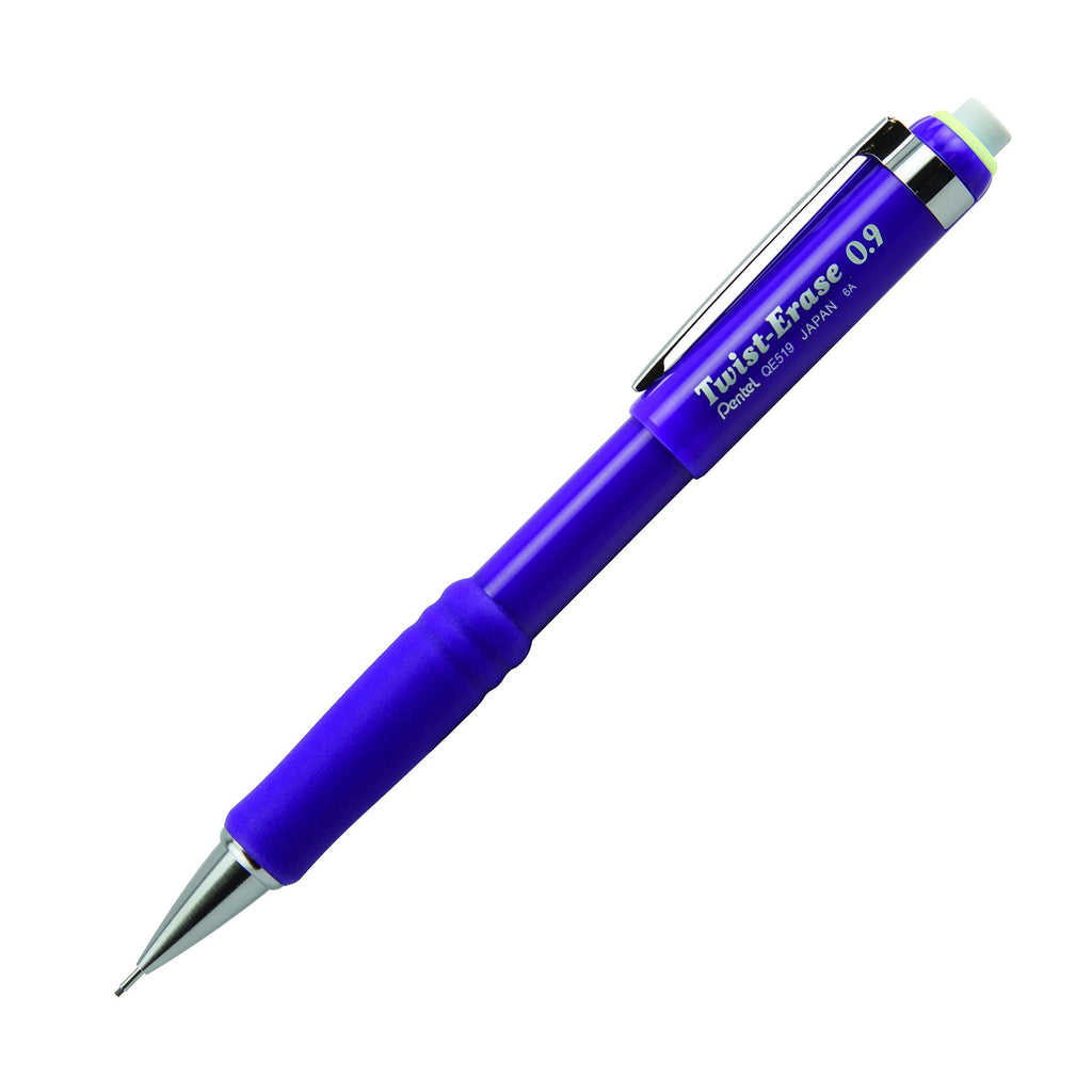 Pentel Twist-Erase III Mechanical Pencil, 12 Pack, 0.9mm, Violet Barrel (QE519V), Purple