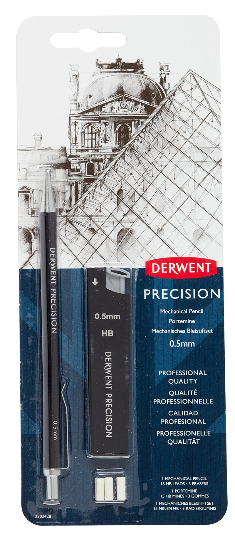 Derwent Mechanical Pencils 0.5, Metal Barrel, Precision, HB (2302428) Pencil