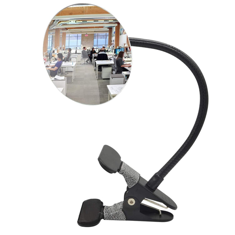 Ampper Clip On Security Mirror, Convex Cubicle Mirror for Personal Safety and Security Desk Rear View Monitors or Anywhere (3.35", Round) Round - Frameless