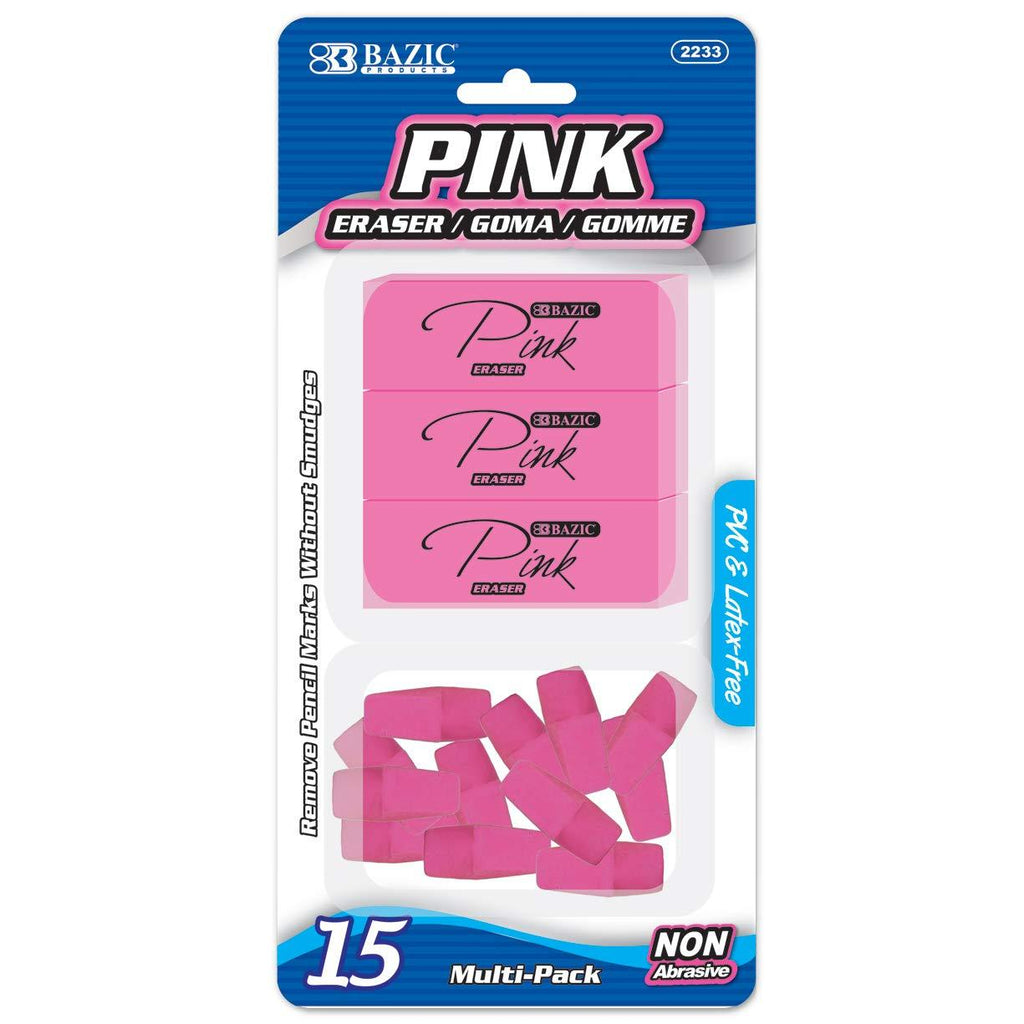 BAZIC Eraser Sets Eraser, Pink (2233) 1 Unit