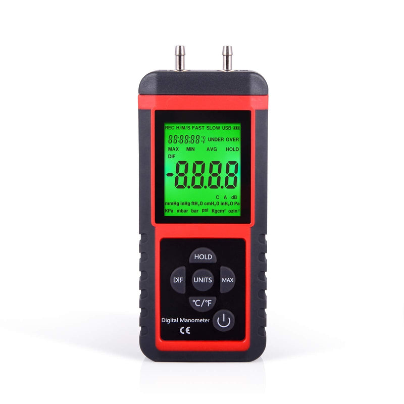 EHDIS Manometer Gas Pressure Tester Digital Air Pressure Meter Differential Pressure Gauge HVAC Gas Pressure Tester