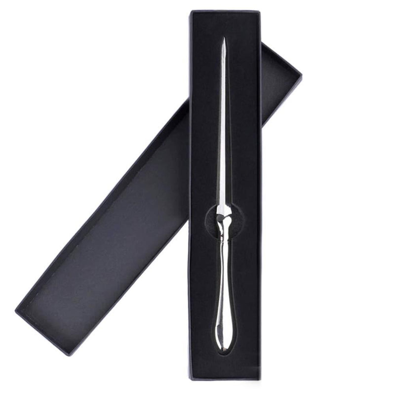 Letter Opener Envelope Slitter Envelope Opener Paper Knife with Gift Box (Silver, 9.06 × 0.71 × 0.39 inches), 1 Pack