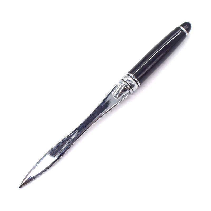 AUEAR, Metal Letter Opener Envelope Slitter Paper Knife for Women Men Home Office (Black) Black
