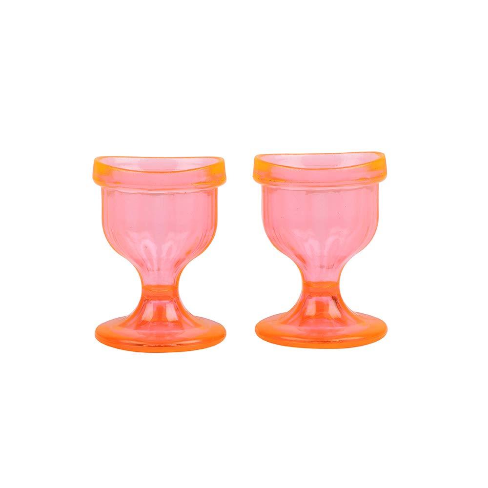 Colored Eye Wash Cups for Effective Eye Cleansing - with Storage Container - Eye Shaped Rim, Snug Fit (2 Pcs.) (Orange) Orange