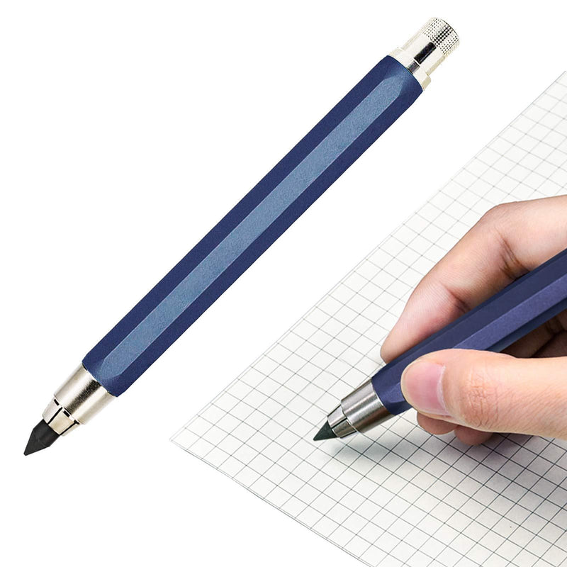 5.6mm Automatic Mechanical Pencil with Built-in Sharpener Pencil Lead Holder with Clip Metal Mechanical Carpenter Pencil for Draft Drawing, Writing, Crafting, Art Sketching 5.6MM Mechanical Pencil