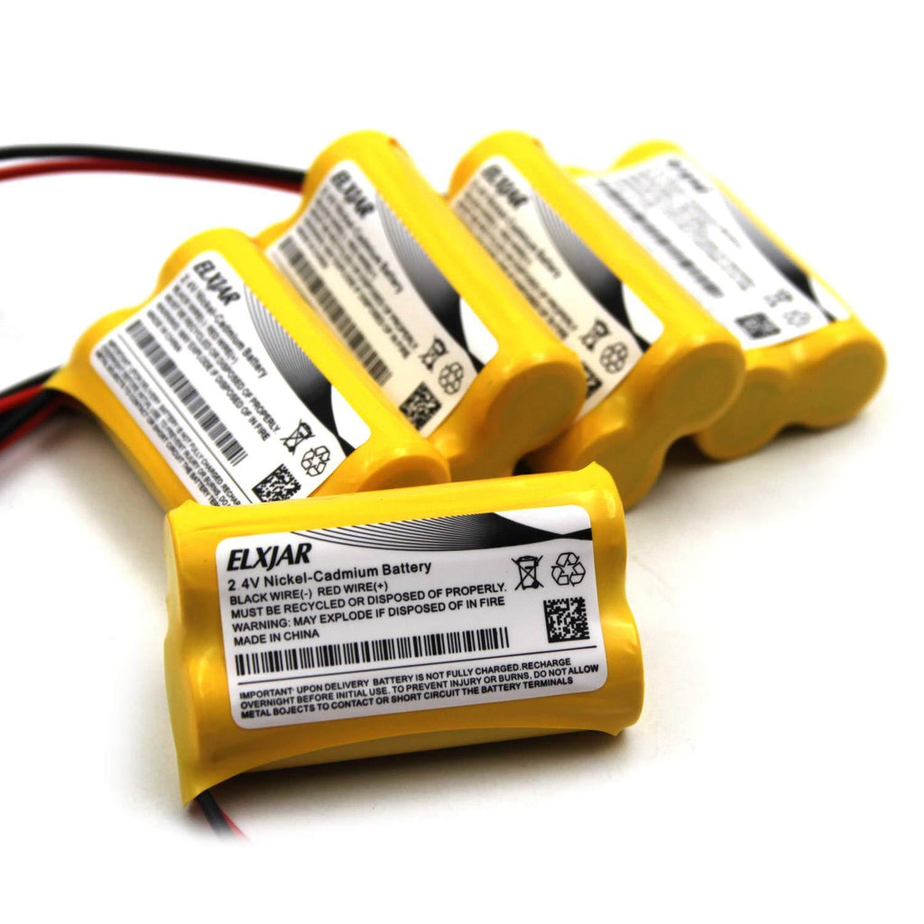(5-Pack) 2.4V 600mAh Battery Replacement Exit Sign Emergency Light Exitronix 10010036 Lithonia 10010034 Interstate NIC1394 BEL-179