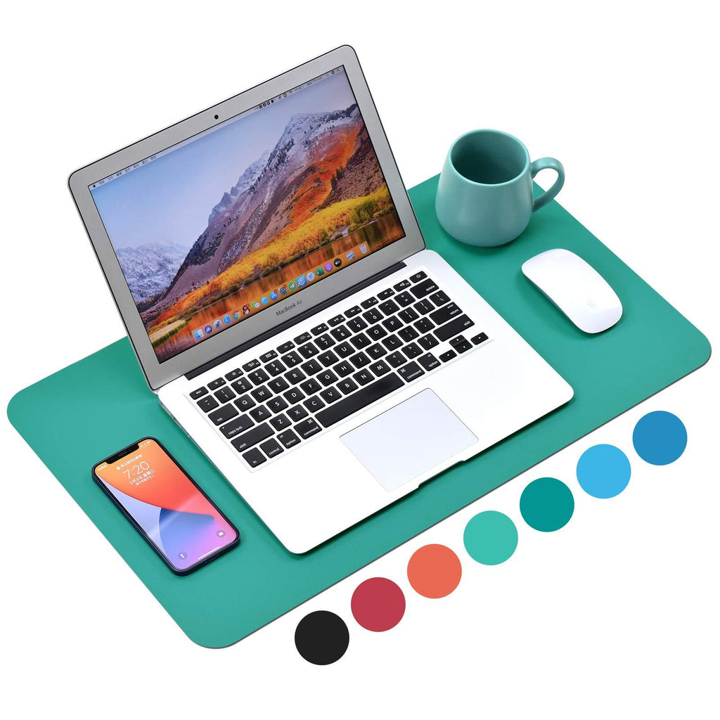 WAYBER Non-Slip Desk Pad (23.6 x 13.7"), Waterproof Desk Mat, PU Mouse Pad, Leather Desk Cover, Office Desk Protector, Desk Writing Mat for Office/Home/Work/Cubicle (Dark Cyan) Dark Cyan 23.6“ x 13.7"