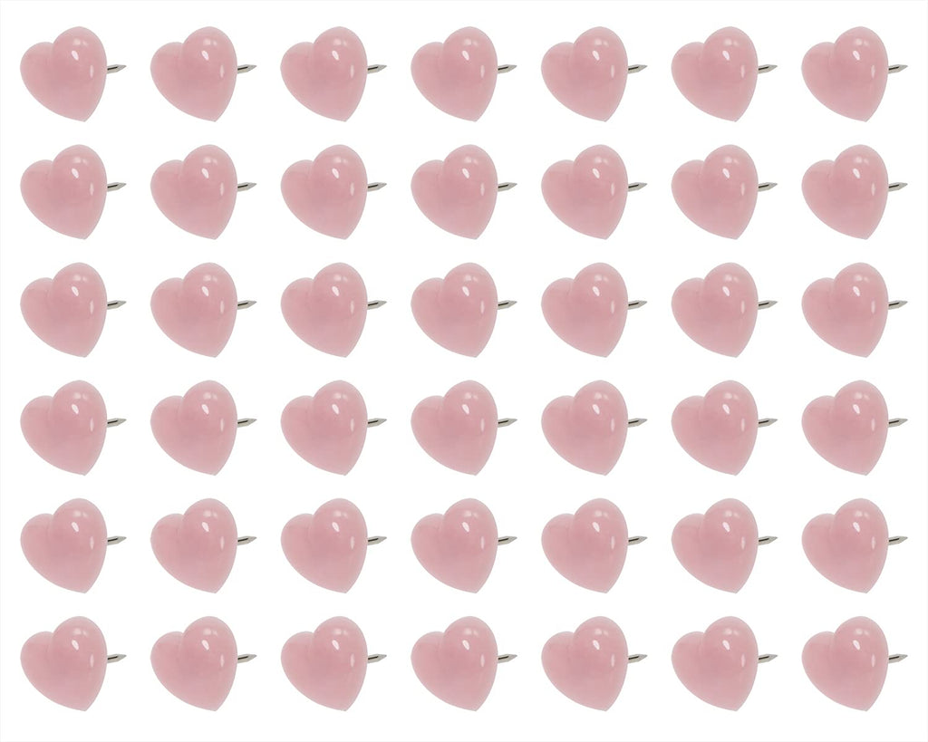 ONLYKXY Sweetheart Push Pins Tacks Plastic Pinks Love Heart Head, Steel Point (100 Piece )