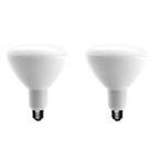 EcoSmart 75-Watt Equivalent BR40 Dimmable LED Light Bulb Soft White (2-Pack)