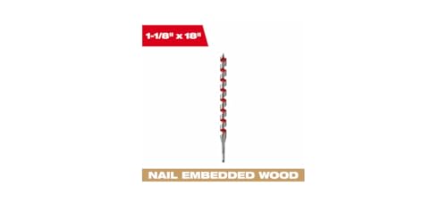 Milwaukee 48-13-6120 1-1/8-by-18-Inch Ship Auger Bit 1-1/8 x 18 inches