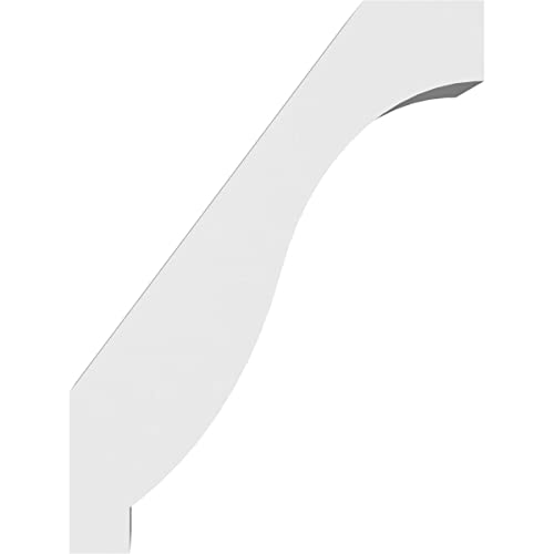 Ekena Millwork BRCP03X12X16BKR 3" W x 12" D x 16" H Baker Architectural Grade PVC Knee Brace 3"W x 12"D x 16"H
