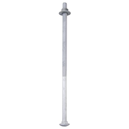 5/8" x 14" Carriage Bolts (12 PCS), Hot Dip Galvanized, Heavy Duty Round Head with Washers and Nuts 5/8" x 14"
