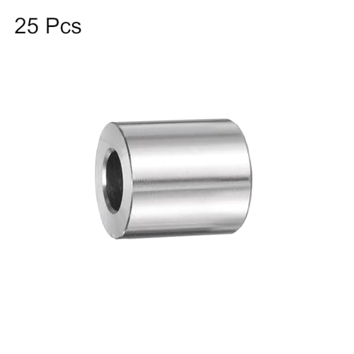 uxcell 25pcs Stainless Steel Spacer 3/8" Bore x 3/4" OD x 15/16" Length Screw Bushing Plain Finish Round Metal Spacer for M10 Screws Bolts and Rods 3/8" x 3/4" x 15/16"