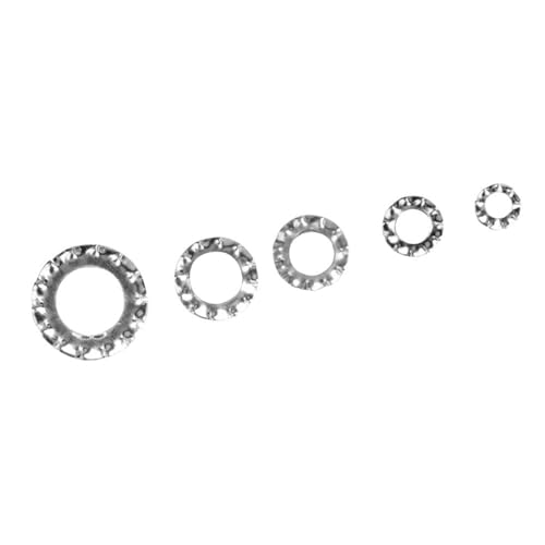 Oumefar 700pcs/set Lock Washer, External Tooth Flat Star Serrated Lock Washer Assortment Kit, Lock Washers Set Fastening Tool for Electrical Connections