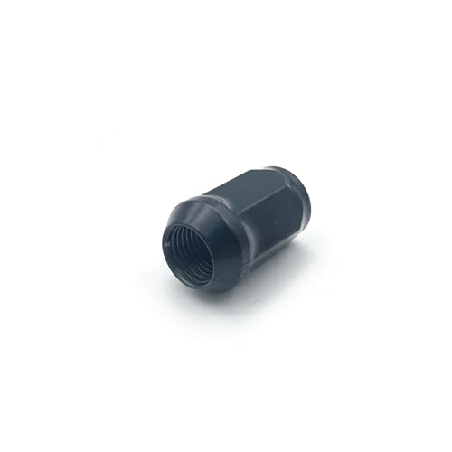 24 Pcs M14x1.5 Thread Bulge Acorn 1.38" Long Lug Nuts Black 3/4" 19mm Hex Compatible with Jeep Wagoneer, Grand Wagoneer, Ram 1500