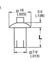 Aluminum Drive Rivet, 5/8" Diameter X .226 - .336 Grip Range | Brazier Head | Plain Finish (500) 500