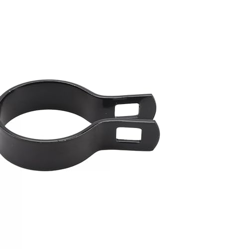 Black Coated Chain Link Brace Band, Durable Steel Chain Link Fence Hardware, Rust-Resistant, Easy Install, Includes Required Bolt (12, 1-5/8") 1-5/8 Inch 12