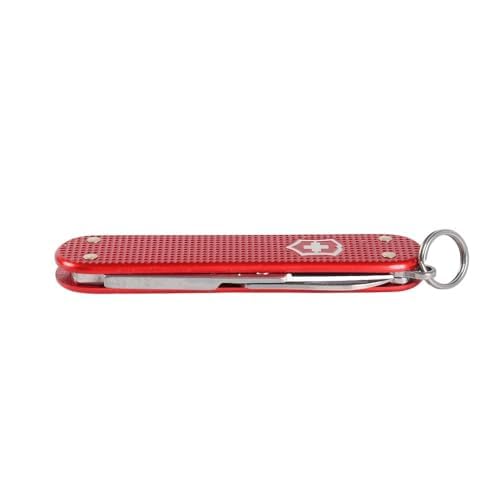 Victorinox Classic SD Alox Swiss Army Knife, Compact, 5 Functions, Swiss Made Pocket Knife with Small Blade, Screwdriver and Key Ring - Sweet Berry (Red)