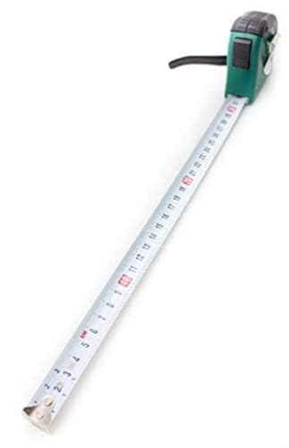 Brüder Mannesmann Tape Measure 5 m × 19 mm Roll Tape Measure, Metal Tape with Lever Lock, Shockproof, Robust Belt Clip, Green/Black, Precise Professional Quality, 1 Piece, Single Packaging, M80505