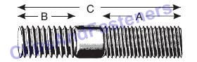 10 Double-End Studs 5/8-18 SAE x 1-1/4-5/8-11 USS x 1