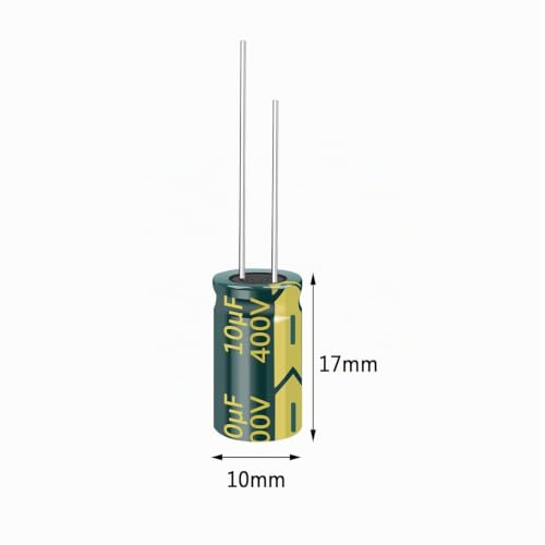 10pcs 400V 10UF High Frequency Capacitor 10x17mm (0.39x0.67in) | Aluminum Electrolytic Capacitors for TV LCD Monitor Game 10pcs 400V 10UF