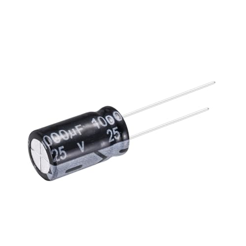 QUARKZMAN 1000uF 25V 10x17mm Electrolytic Capacitor Radial Connections Aluminium Capacitors for TVs LCD Monitors VCD Pack of 10 | Radial Connections Aluminium Capacitors for TVs LCD Monitors VCD