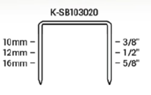 K-SB103020-5/8 1/2 Inch Wide Crown and 5/8 Inch Leg Length Heavy-Duty Plier Staple, 2,400 Count, for stapling Trays, Lids, Bags, Header Cards, Fastening End Caps, Container Inserts 1/2" crown x 5/8" leg length Bostitch SB103020