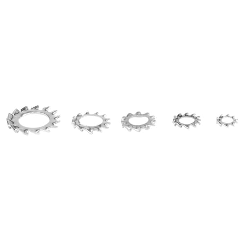 Oumefar 700Pcs Serrated Lock Washer Kit,Stainless Steel Galvanized Internal Star Tooth Lock Washers Fastening Tool Assort Set with Box, External Tooth Washers Assortment Set(M3/M4/M5/M6/M8)