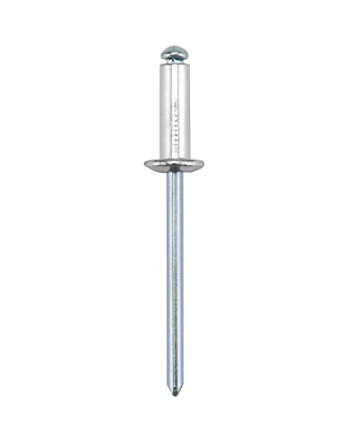 QWORK Aluminum Blind Rivets 1000PCS, 3/16" x 1/2" (4.8 x 12mm) Large Flange Rivets, Aluminum Body with Steel Mandrel, Grip Range 7.0–9.0mm for Metal & Sheet Repair 1000 Pack 3/16" x 1/2"