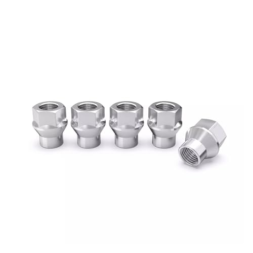 Set of 32 7/16x20 Chrome Open End Extended Thread ET Lug Nuts, 1.07" Tall, 0.9" Width, Cone Seat Silver 32pcs