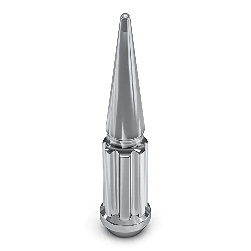 White Knight 3806XL-25AM Chrome M12x1.25 1-Pc Spline Spike Lug Nut Set with Extra Spline Spike, 25 Pack