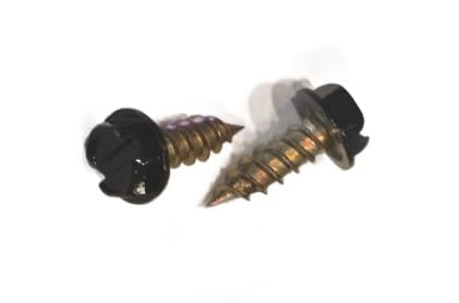 1000 Count Black Painted Premium Rain Gutter Screws #8 x 1/2" Long, Zinc Plated, Corrosion Resistant, Self Tapping, Self Starting, Downspout, Sheet Metal Zip Screws, Slotted Hex Head, Bulk LOT