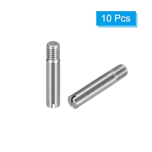 uxcell 10Pcs M10 x 50mm Slotted Cylindrical Pin 304 Stainless Steel Dowel External Thread Locating Pin for Furniture Cabinets 10