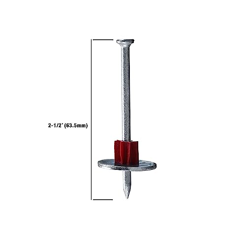 Freeman Single Concrete Drive Pins with Washers | 2-1/2" | Galvanized Steel | 100 Count | Indoor and Outdoor | Compatible with Freeman, Ramset, and Hilti Style Nailers | CNDPNW25 2-1/2"