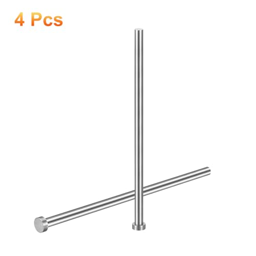 HARFINGTON 4pcs Straight Ejector Pin 7/16" Dia 255mm (10") Long GCR15 Round Tip Punches Steel Ejector Pin Punch for Die Manufacturing Mechanical Maintenance 7/16" Dia x 10" Long