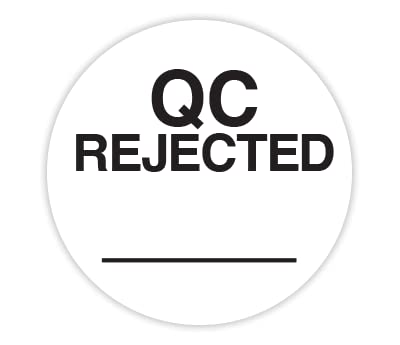 ChromaLabel 3/4 Inch Round Permanent Color-Code Quality Control Rejected Dot Stickers, 500 Pack, White, QC Rejected
