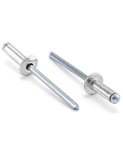 QWORK Aluminum Blind Rivets, 500 Pcs 3/16 in. x 1/2 in.(4.8 x 12 mm) Rivets, Grip Range 7.0-9.0mm 500 Pack 3/16" x 1/2"
