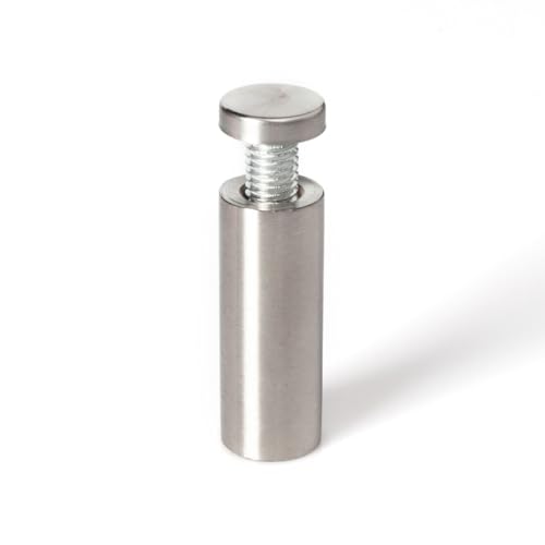 Stainless Steel Standoff 3/4 Inch Diameter x 2 Inch Barrel Length Brushed Finish for PVC, Glass and Acrylic Sign Stand Off Wall Anchors and Screws 4 Piece Pack for Heavy Signs