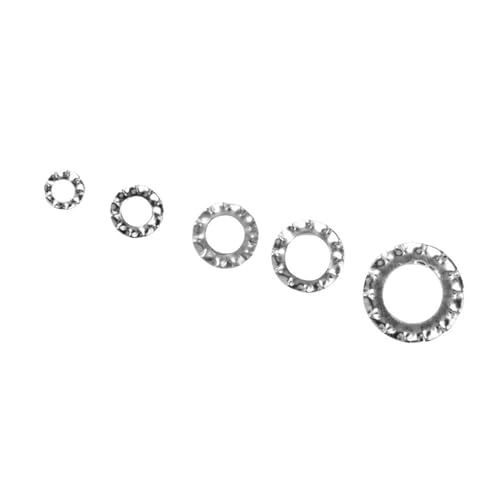 Oumefar 700pcs/set Lock Washer, External Tooth Flat Star Serrated Lock Washer Assortment Kit, Lock Washers Set Fastening Tool for Electrical Connections