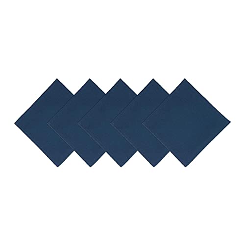 Arkwright Restaurant Cloth Napkins - (Pack of 25) Spun Polyester Dinner Napkin with Hemmed Edges - Ideal for Dinner, Wedding, Party, Banquet, Kitchen, 20 x 20 in, Navy Navy Blue 20" x 20" (Set of 25)