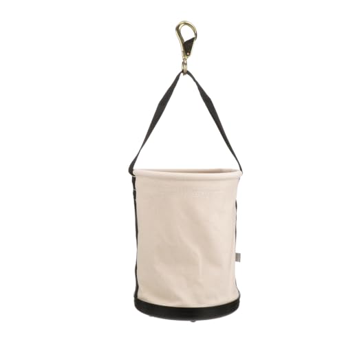 Klein Tools 5109SLR Canvas Bucket, All-Purpose Tool Bucket with Plastic Bottom with Drain Holes, Load Rated Up to 150-Pounds Canvas, 150-Pound Load