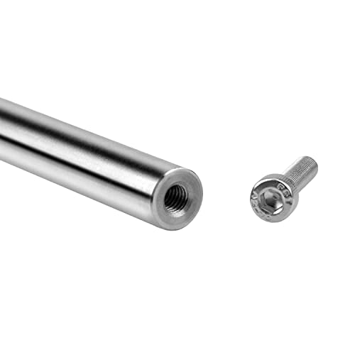 2 pcs 12 mm x 600mm Chrome Plated Linear Rod with M6 Hex Socket Cap Screw Bolt Diameter 12mm+M6