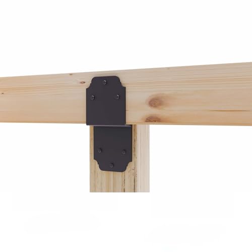 2packs Heavy Duty Pergola Brackets Black Z Bracket ,6" Steel Angle Joist Tie, Post to Beam Connectors Repair Hardware for Wood DIY Projects Deck Framing Construction Fence Repair 2packs-Z Bracket
