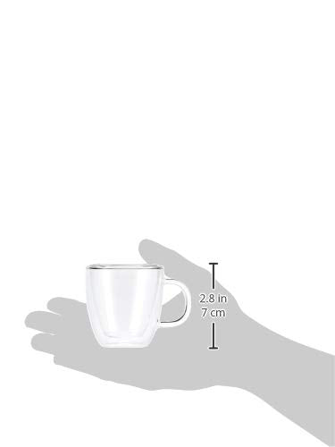 Bodum 5oz Bistro Double Wall Espresso Mug, High-Heat Borosilicate Glass, Set of 2, Clear 5.1 Ounces