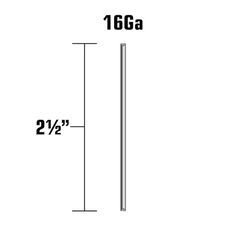 Metabo HPT Finish Nails, 2-1/2" x 16 Gauge, Stainless Steel, For NT65M2S, NT65GSP9, NT1865DM, 1000 Count (44236SHPT) 2-1/2" x 16 GA SS