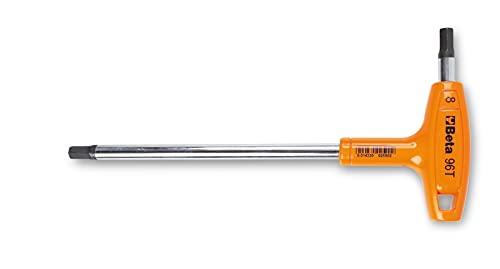 Beta 96T/S5P Set of 5 Metric 2.5mm-6mm T-Handle Hex Key Allen Wrenches | Made in Italy |Ergonomic with Dual Hex Tips|Lanyard Tether Ready Hole|Industrial Strength|Steel Bar Molded Through the Handle