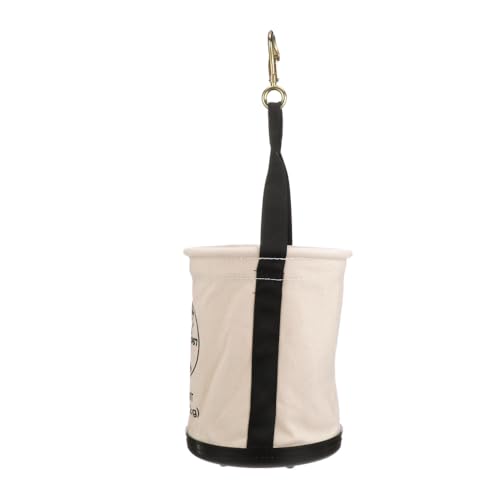 Klein Tools 5109SLR Canvas Bucket, All-Purpose Tool Bucket with Plastic Bottom with Drain Holes, Load Rated Up to 150-Pounds Canvas, 150-Pound Load